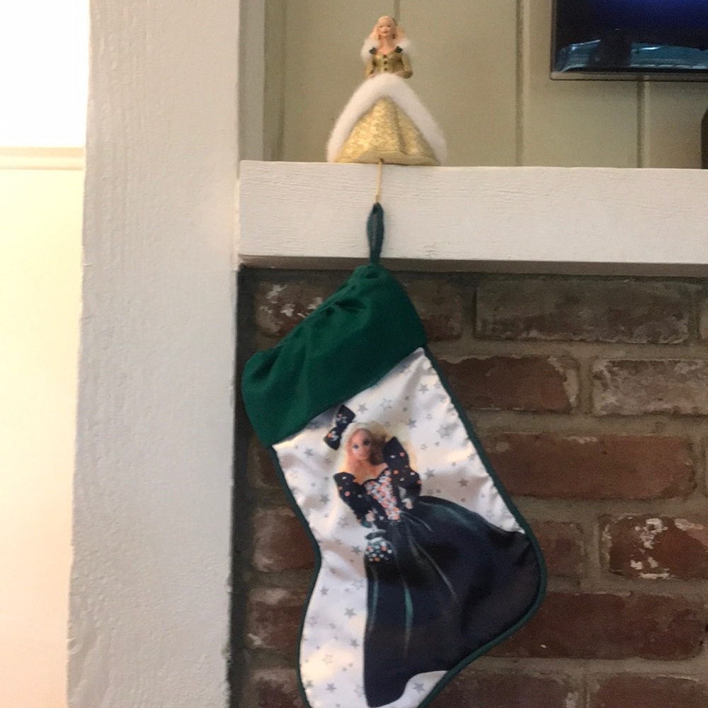 Happy Holidays Barbie Stocking & Hanger w Box 1995